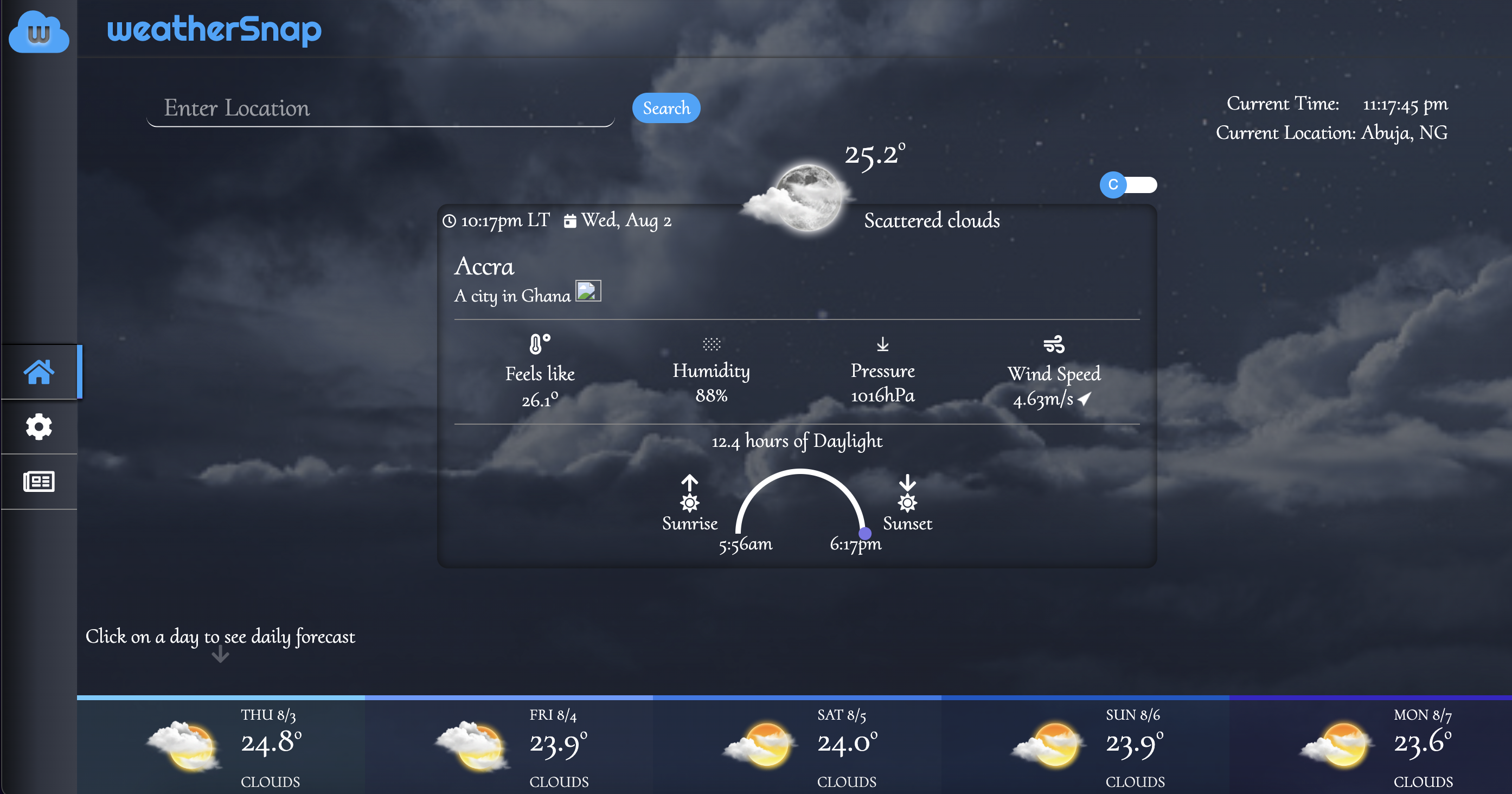 Weather Snap | Weather Forecast App